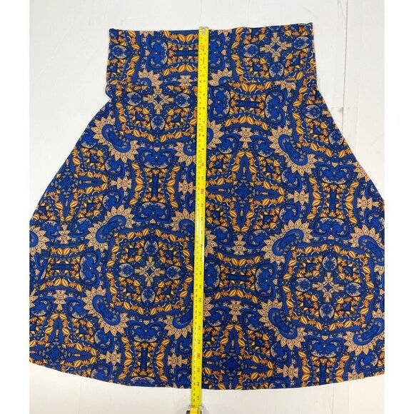 LULAROE Simply Comfortable Pull-on A-Line Skirt Large Bold Blue Pattern Stretch - Picture 10 of 12